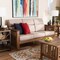 Baxton Studio Charlotte Taupe Upholstered Walnut Finished Wood 3-Seater Sofa 162-9799 - alternate 8